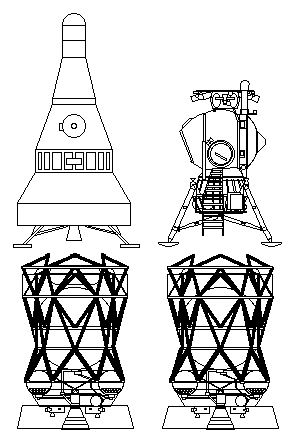 Comparativa entre el LK-700 de Chelomei y el LK de Korolev (Foto: Mark Wade)