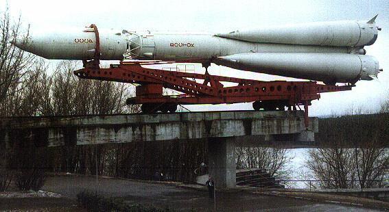 Un modelo del lanzador de las Vostok, expuesto en Kaluga (Foto: Mark Wade)